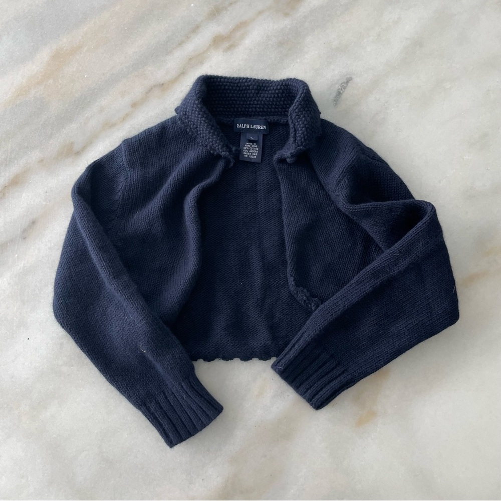 Girls Ralph Lauren Navy Blue Knit Bolero size L